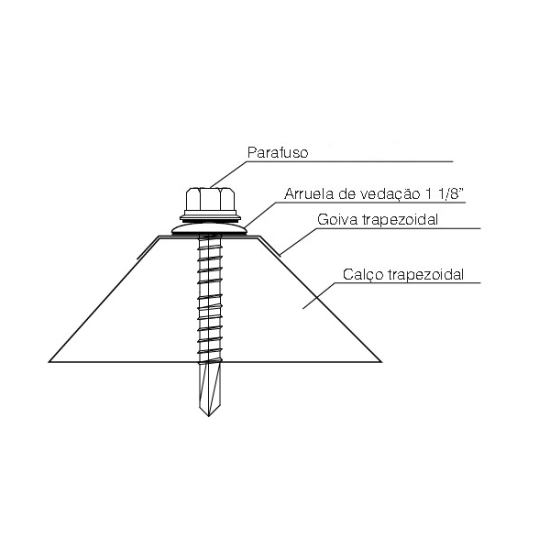 Calço Para Telhas Trapézio - Perfil 196/40 e 255/40 - 50 Unidades