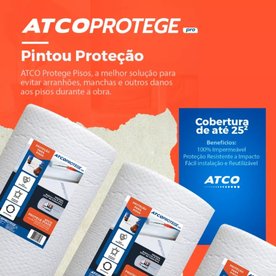 Protetor Para Pisos com Plástico Bolha 25m² Reutilizável - ATCO PROTEGE PRO