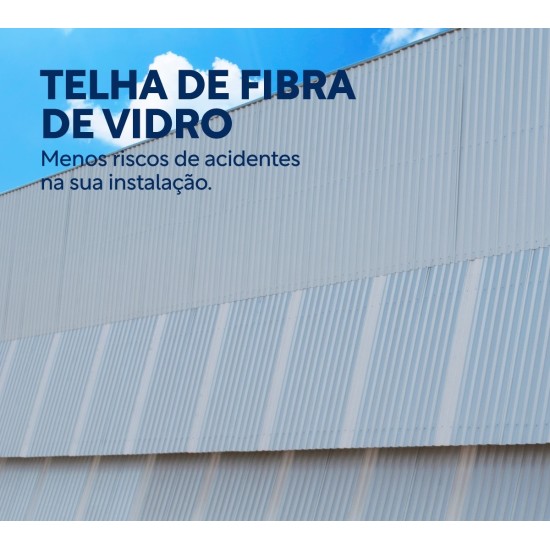 Telha em Fibra De Vidro Ondulada Incolor - 1,22 X 0,50m - Perfil 075