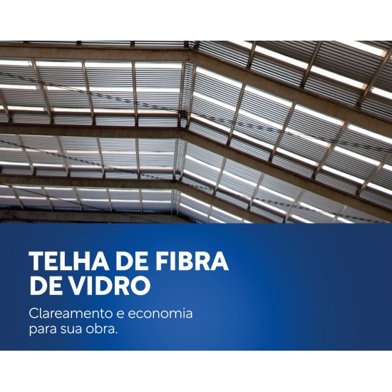 Telha em Fibra De Vidro Ondulada Incolor - 1,22 X 0,50m - Perfil 075