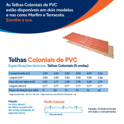 Telha Pvc Colonial Ecológica - 5,25 m X 0,86 m